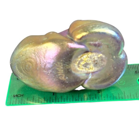 Robert Held Art Glass Iridescent Frog Paperweight Signed RHAG Hand Blown Canada - Picture 13 of 15